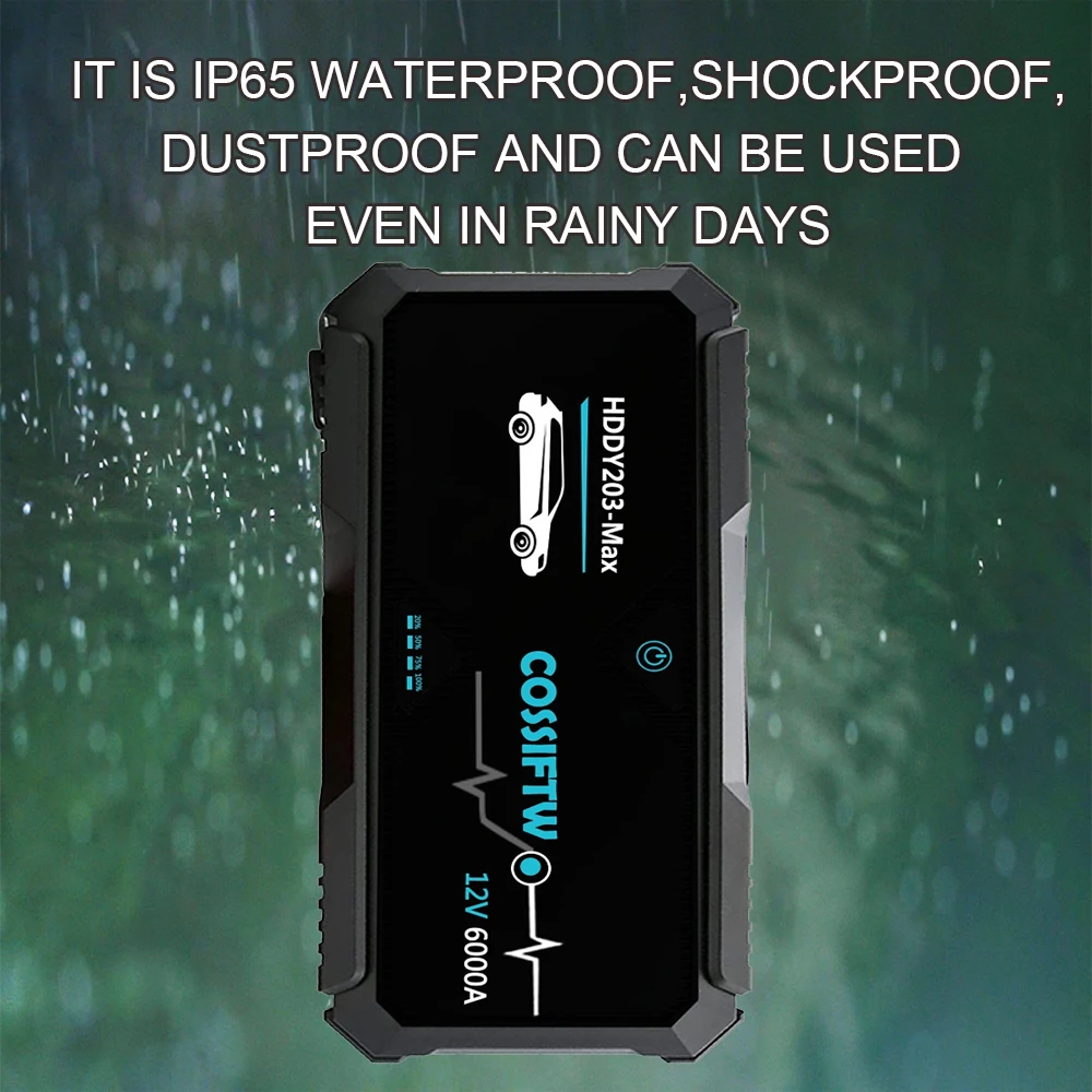 12V Car Jump Starter Power Bank with Flashlight Battery Booster Charger Starting Device Auto Emergency Start-up