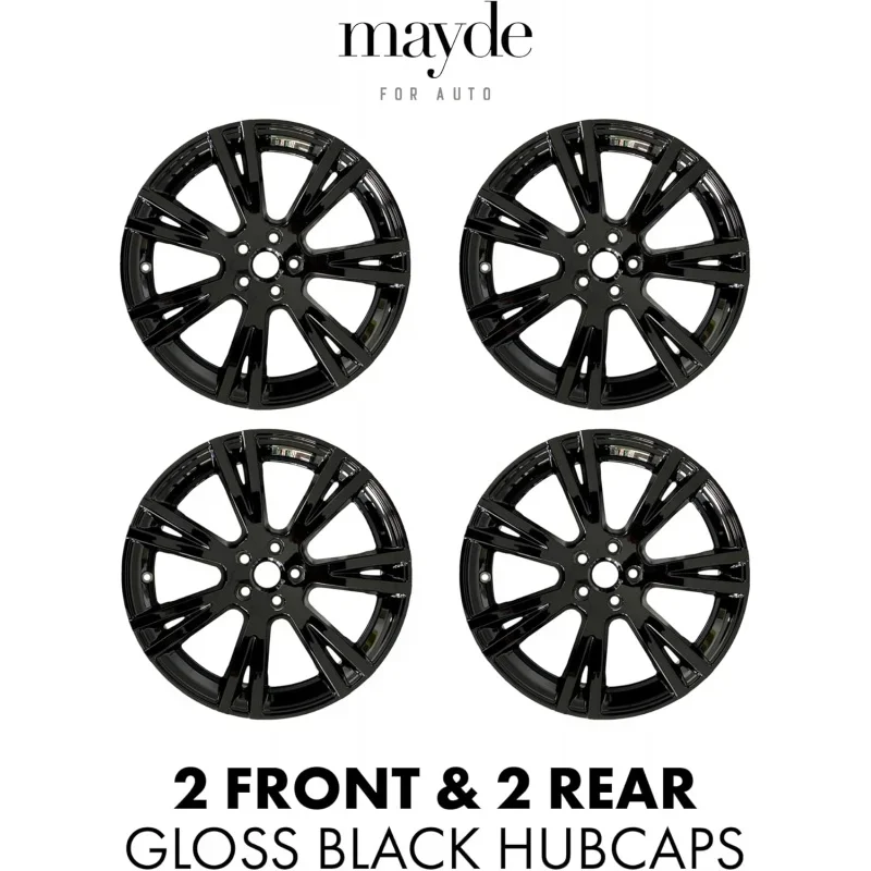 19-Inch Wheel Covers fits-Model Y Rims, Replacement Hub Caps (Set of 4, Gloss Black)