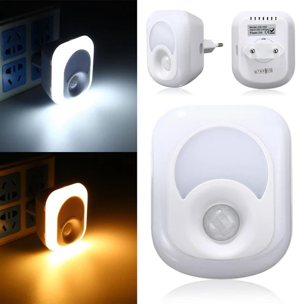 Plug Motion-Activated LED Infrared Sensor Night Light Wall Lamps