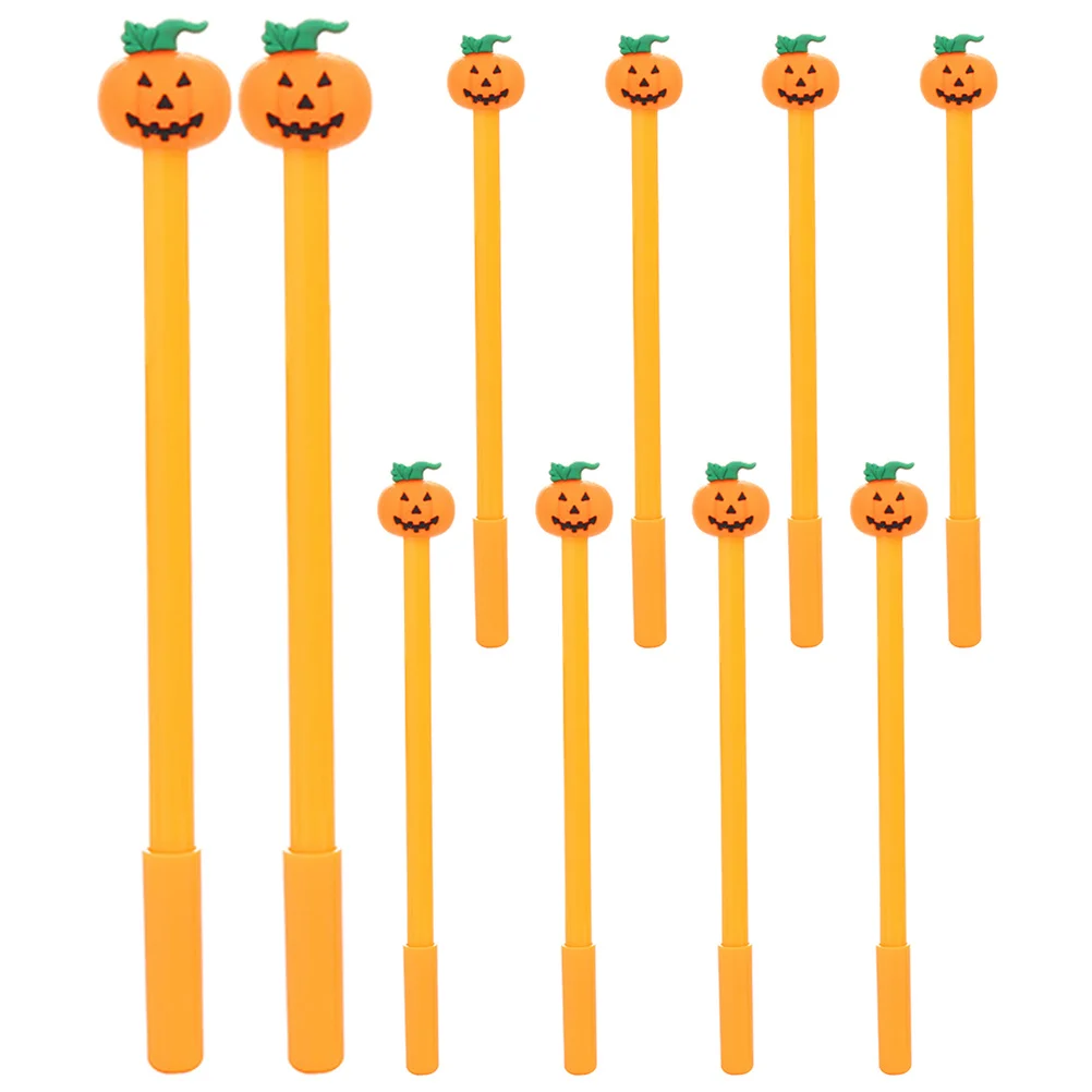 10Pcs Halloween Cartoon Pumpkin Skull Gel Pens Smooth Ink Pens for School Office Writing Signature Fun Gifts Writing Pen
