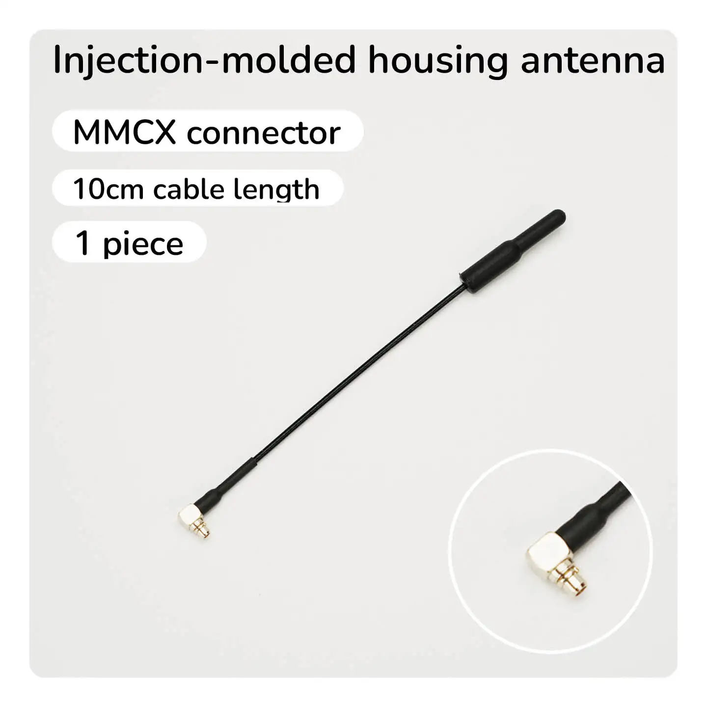 Câble antenne MMCX IPEX1 10cm pour FPV drone VTX VRX, posé à plat avec règle
