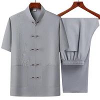 Men’s sets (Shirt + trousers) 2025 summer new style men fashion shirt short sleeve shirt High quality shirts male Two Piece