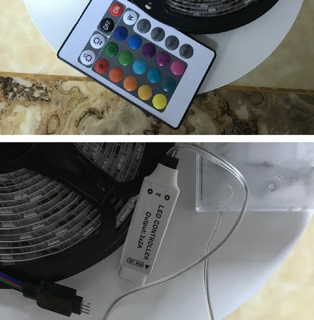 Tira de luces LED con pilas RGB luces LED tira de luces con batería 3  llaves controlador – Yaxa Costa Rica