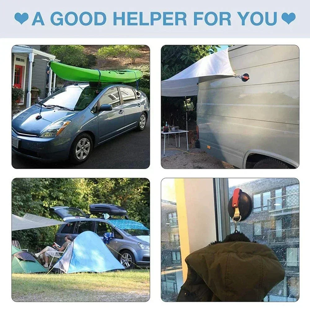 Strong Vacuum Suction Cup For Picnic Rope With Tent Canopy Hook Luggage Strap Holder