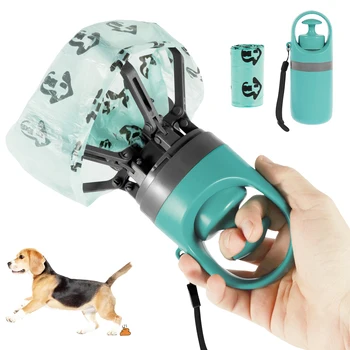 1 pz Toilette Portatile per Animali Domestici, Sacchetto per Rifiuti da Esterno, Dispenser di Sacchetti per Escrementi con Paletta a Sei Artigli per Cani