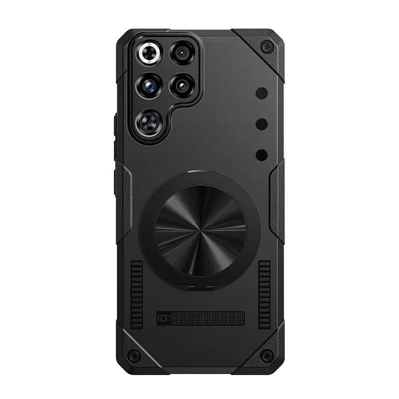 Magnetic 360° Rotating Ring Shockproof Armor Case with Built-In Heat Sink
