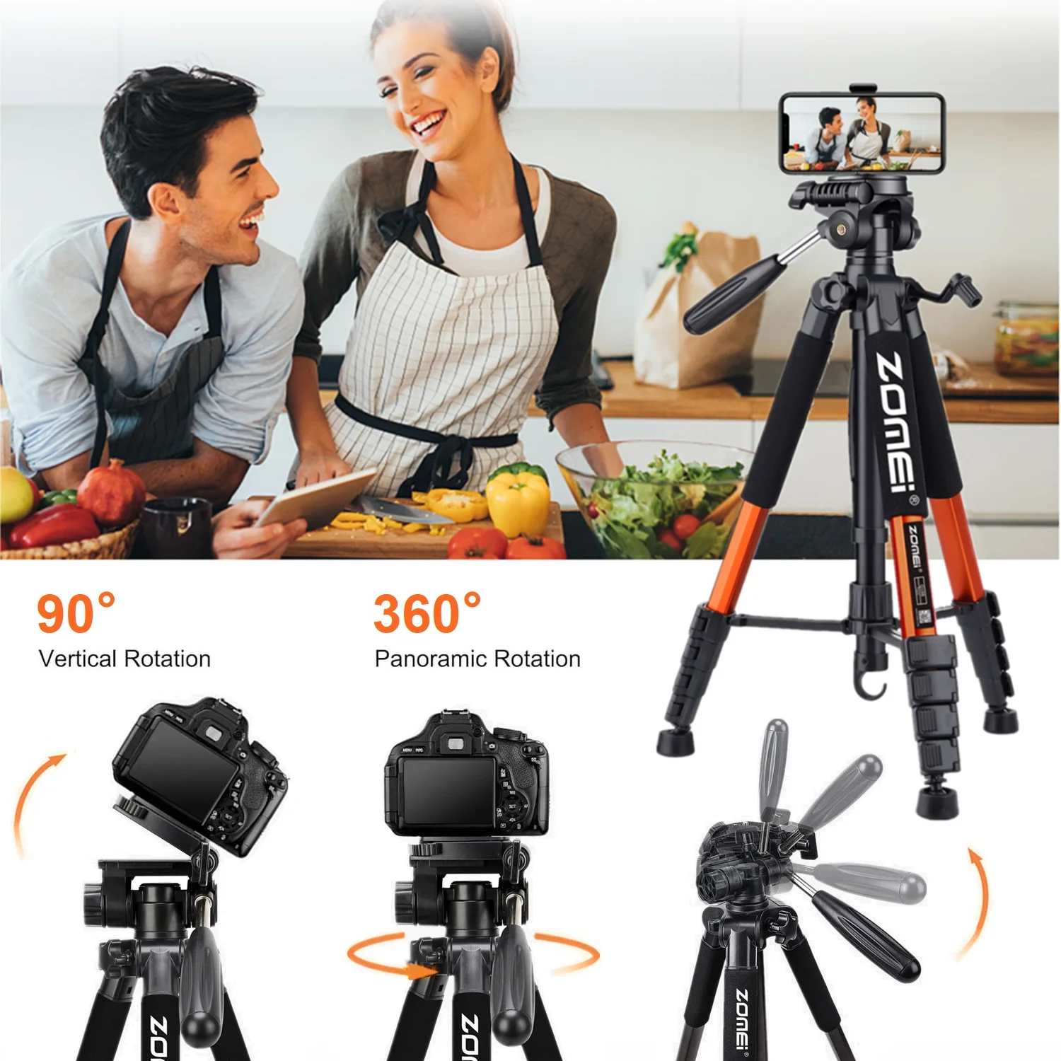 Trépied professionnel léger pour appareil photo reflex numérique - Trépied photo Trépied professionnel léger pour appareil photo reflex numérique - Trépied photo