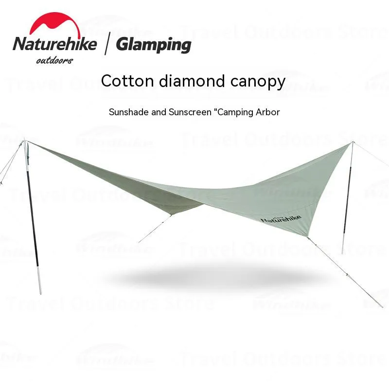 

Naturehike Large Space Sun Shelter Cotton Fabric Diamond Sun Shelter 3.9kg Sunscreen Rainproof Outdoor Camping Portable 3.9kg