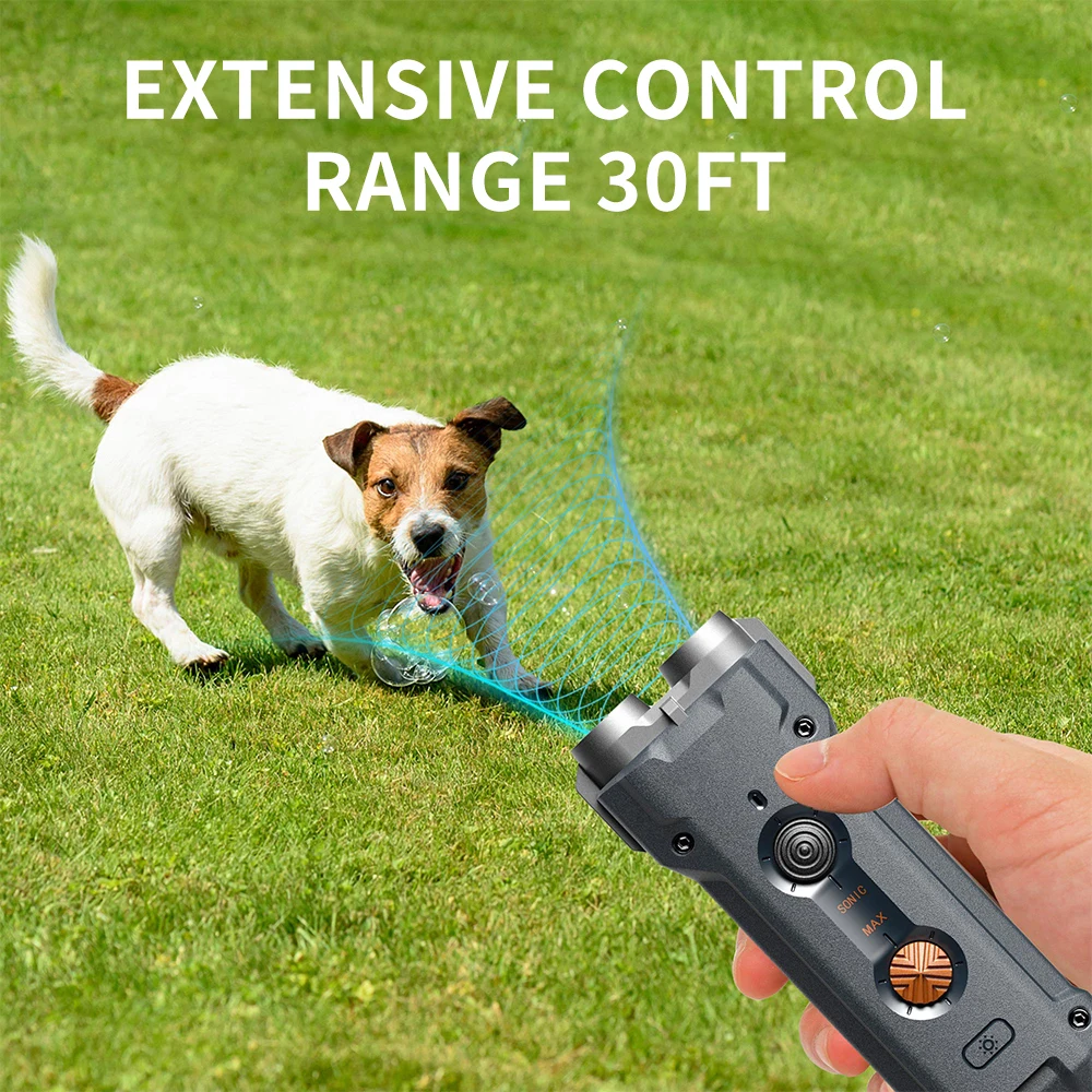 Double Flashlights 32 feet Ultrasonic Pet Dog Repeller