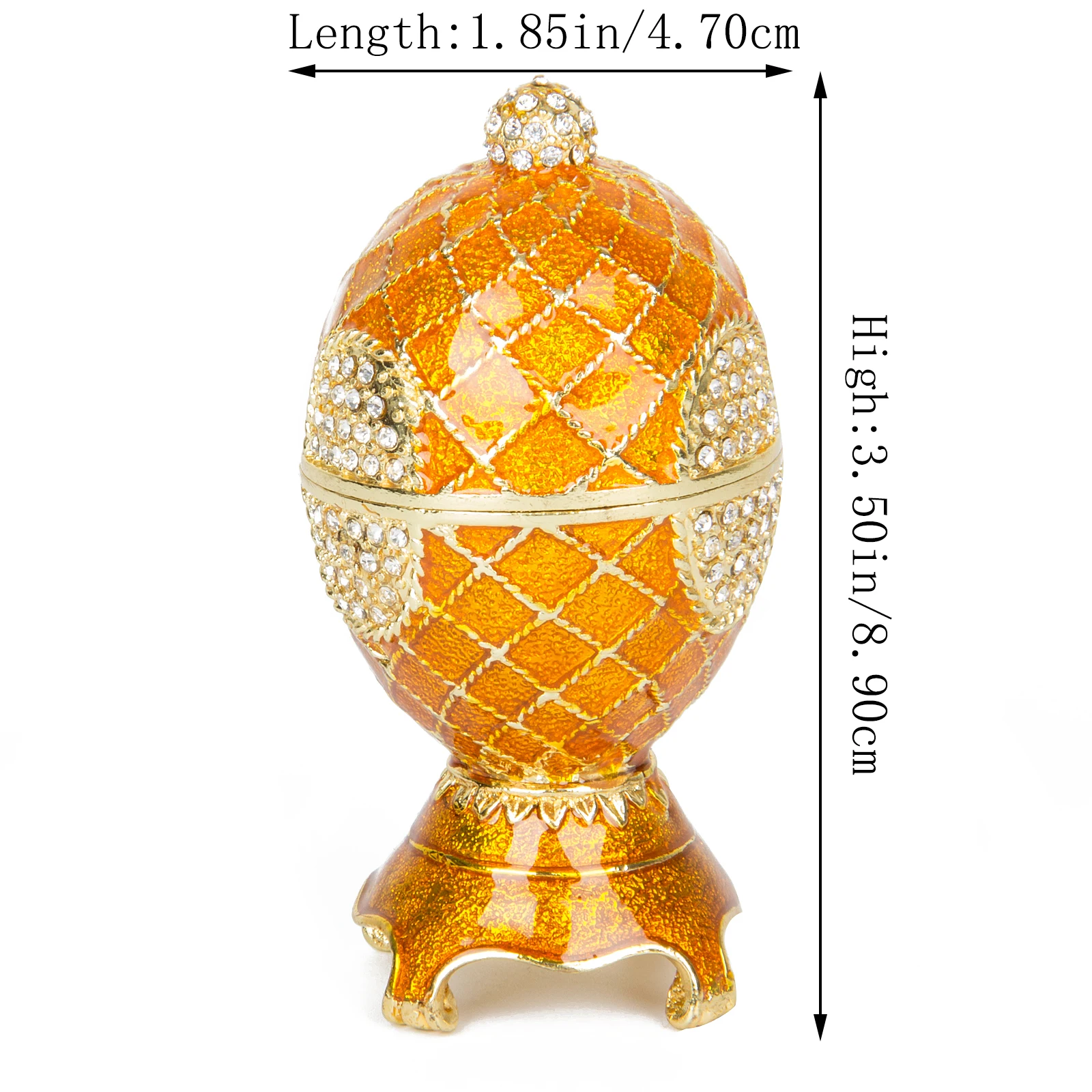 QIFU Europe Orange Faberge Egg Ornaments Trinket boxes Home Decor Gift