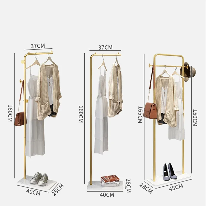 Entryway Luxury Coat Rack Standing Design Bathroom Metal Hanger Rack Floor Dressing Room Entrance Perchero Home Furniture OA50CR