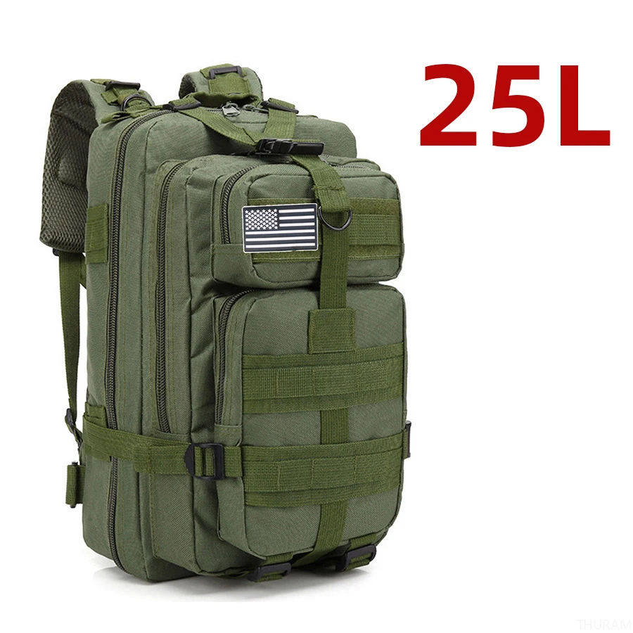 Mochila militar de 25L para exteriores, bolsa impermeable para