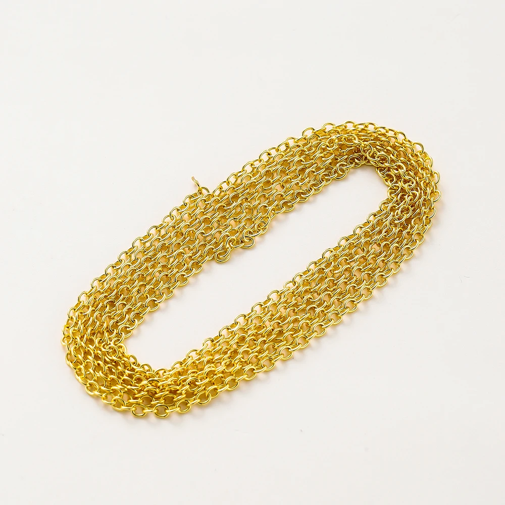 Gold-Plated Round Cross Chains Necklace