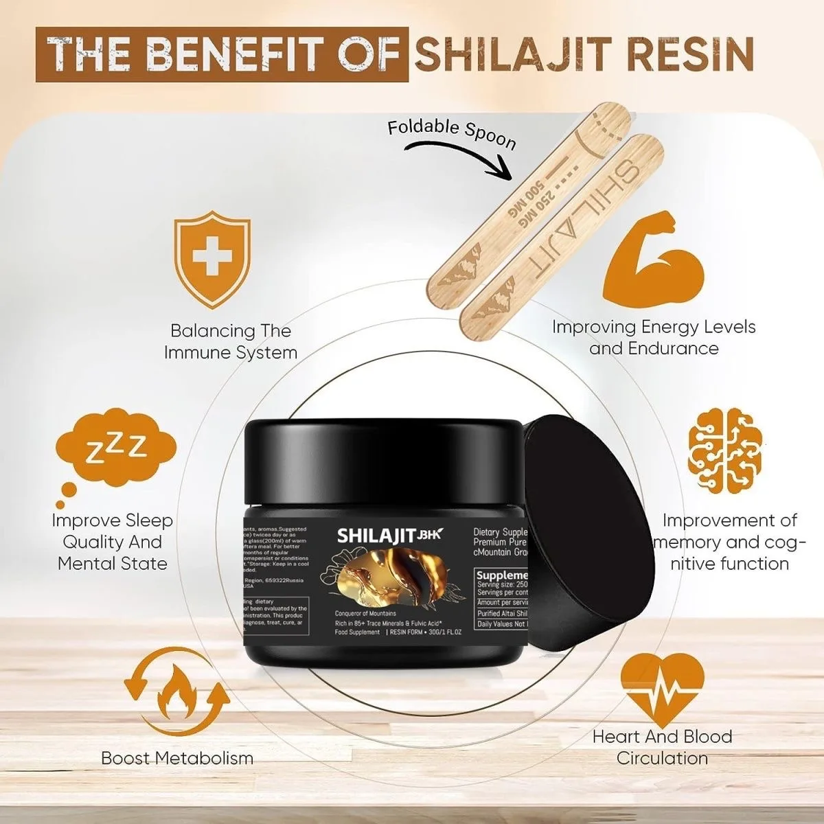 Himalaya Shilajit Mineral Supplements Natural Organic Shilajit with 85+ Trace Minerals & Fulvic Acid