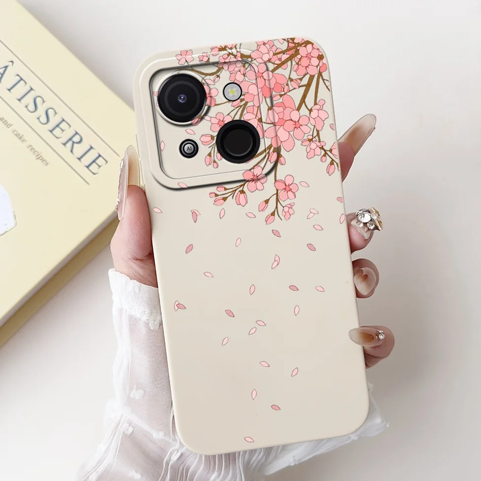 Cute Cat & Floral Silicone Phone Case - Stylish Protective Bumper