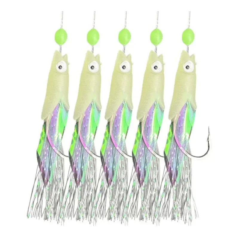 King Mackerel Pin Rig Fishing 5pcs Artificial Bait Laser Fish Skin