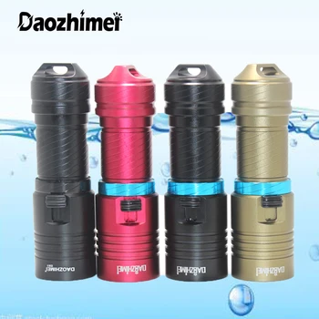 XM-L2 LED 다이빙 손전등, 수중 황색 및 백색 조명, IPX8 방수, 80 계량기 다이빙 라이트, 26650 캠핑 낚시 램프