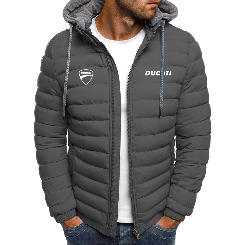 

2023 Motorcycle For Ducati Men's High quality Classics Stylish Cardigans Zipper Printing Hooded Cotton Padded Jacket Coats