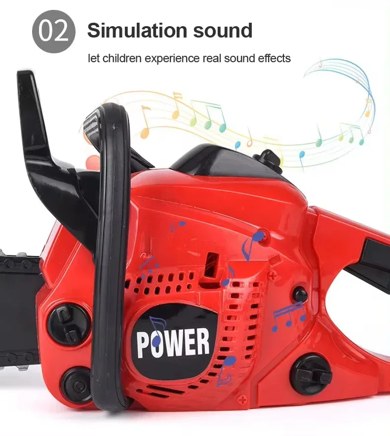 Big Size Electronic Chainsaw Toys Kids Pretend Play Toy Power Rotating Chainsaw With Sound Electric Repair Tools Toys For Boys 3