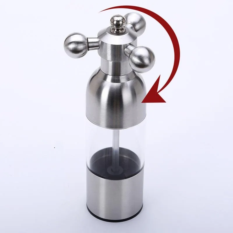 304 Stainless Steel Manual Pepper Grinder Faucet Shape Black Pepper Mill Seasoning Bottle Food Safe Ceramic Burr Salt Grinder