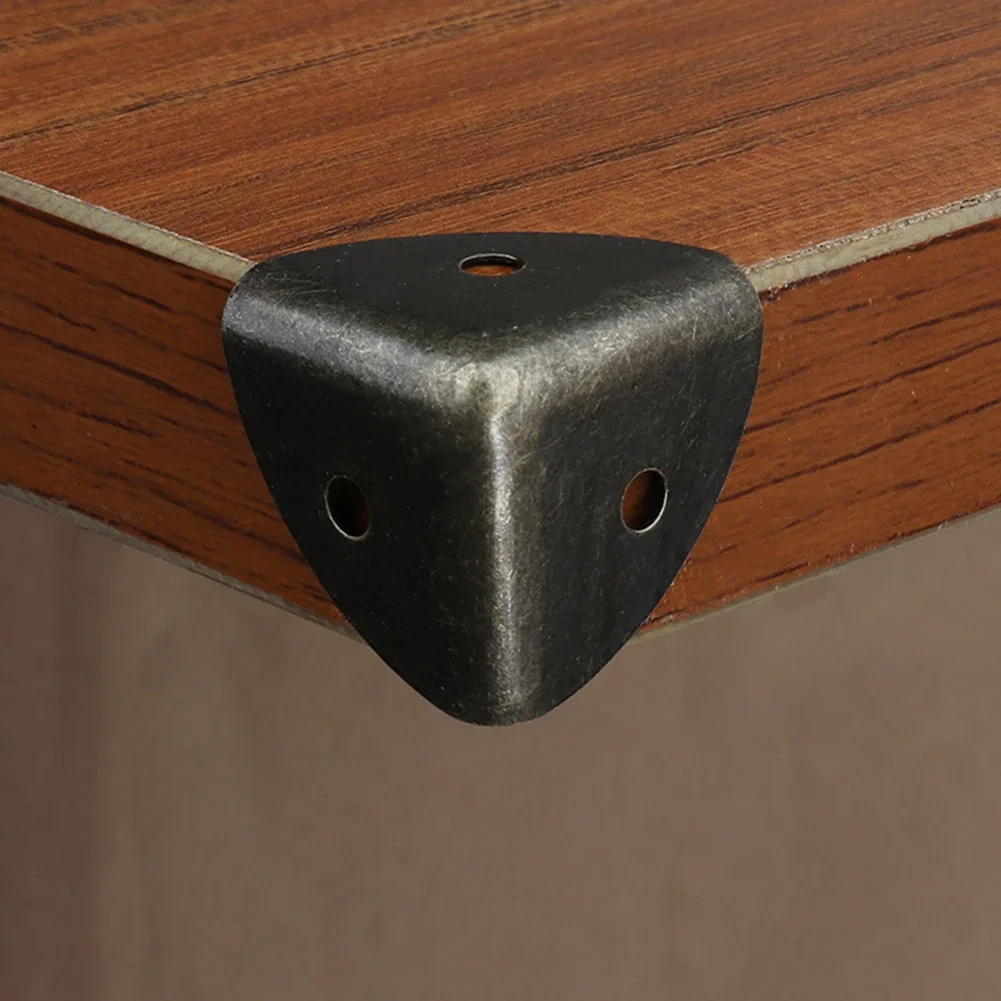 Antique Iron Bronze Corner 12PCS Wooden Box Edge Corner Screws Safety Protector Edge Protection Furniture Hardware Angled Furniture Hardware Furniture Corner Protector Decorative Corner Cover Metal Decorative Protectors