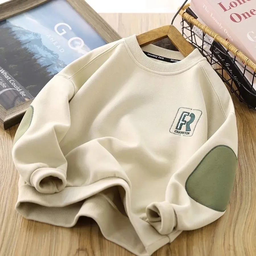 Boys Thick Stripes Sweatshirt Autumn Spring Girls Warm Pullover Big Kids Clothing Children Casual Sportswear Coats
