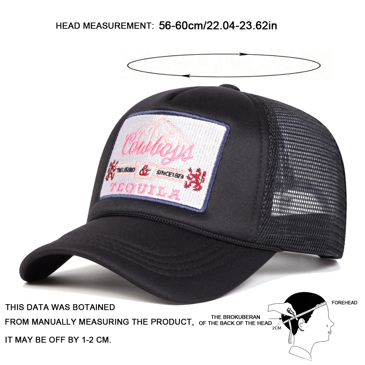 Unisex TEQUILA Baseballkappen mit Buchstabenstickerei, Frühling, Sommer, Outdoor, verstellbare Freizeithüte, Papa-Hüte, Sonnenschutzhüte – Detail 7