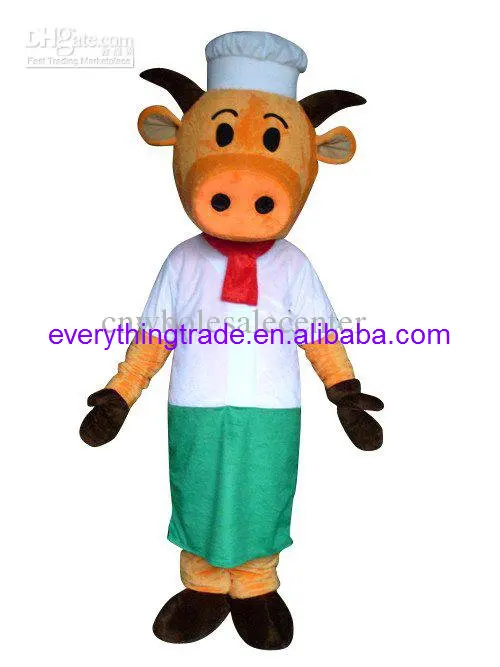 

New Adult Character cook cow Mascot Costume Halloween Christmas Dress Full Body Props Outfit Mascot Costume