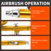 0.3mm Dual Action Airbrush 7cc Fluid Cups Quick Remove Air brush Cap Design Gravity Feed Set for Model Cake Art 5