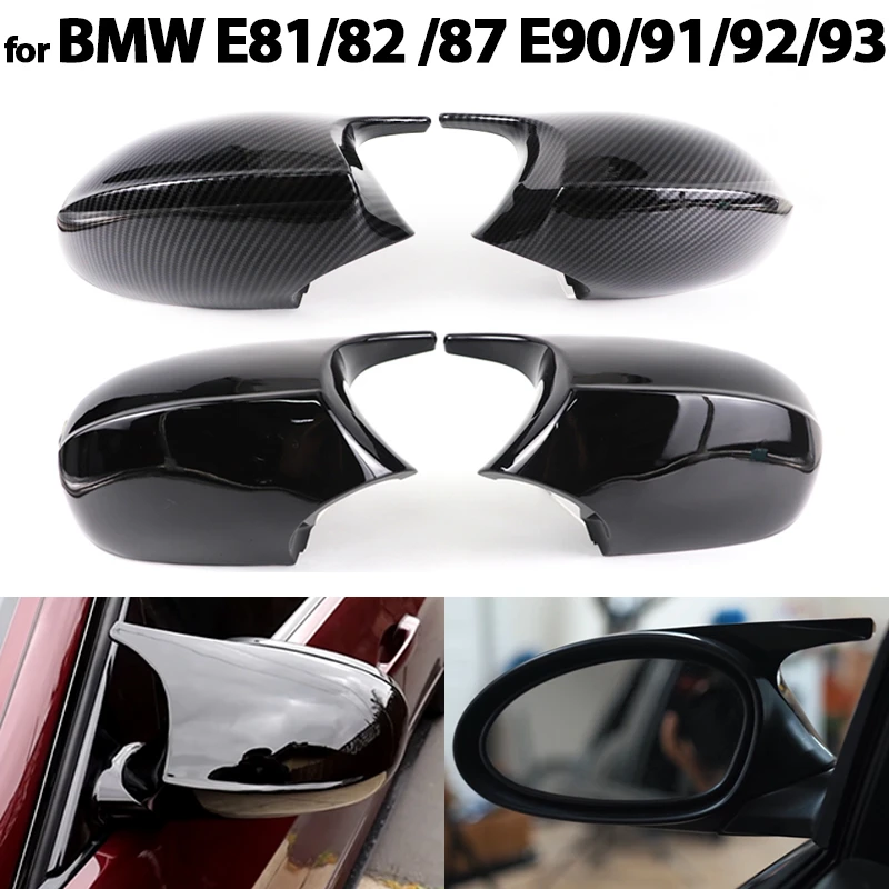 Coprispecchietti BMW Serie 1/3 (E90, E81, E87) PRE-LCI Nero Lucido - Riloer (1 Paio)