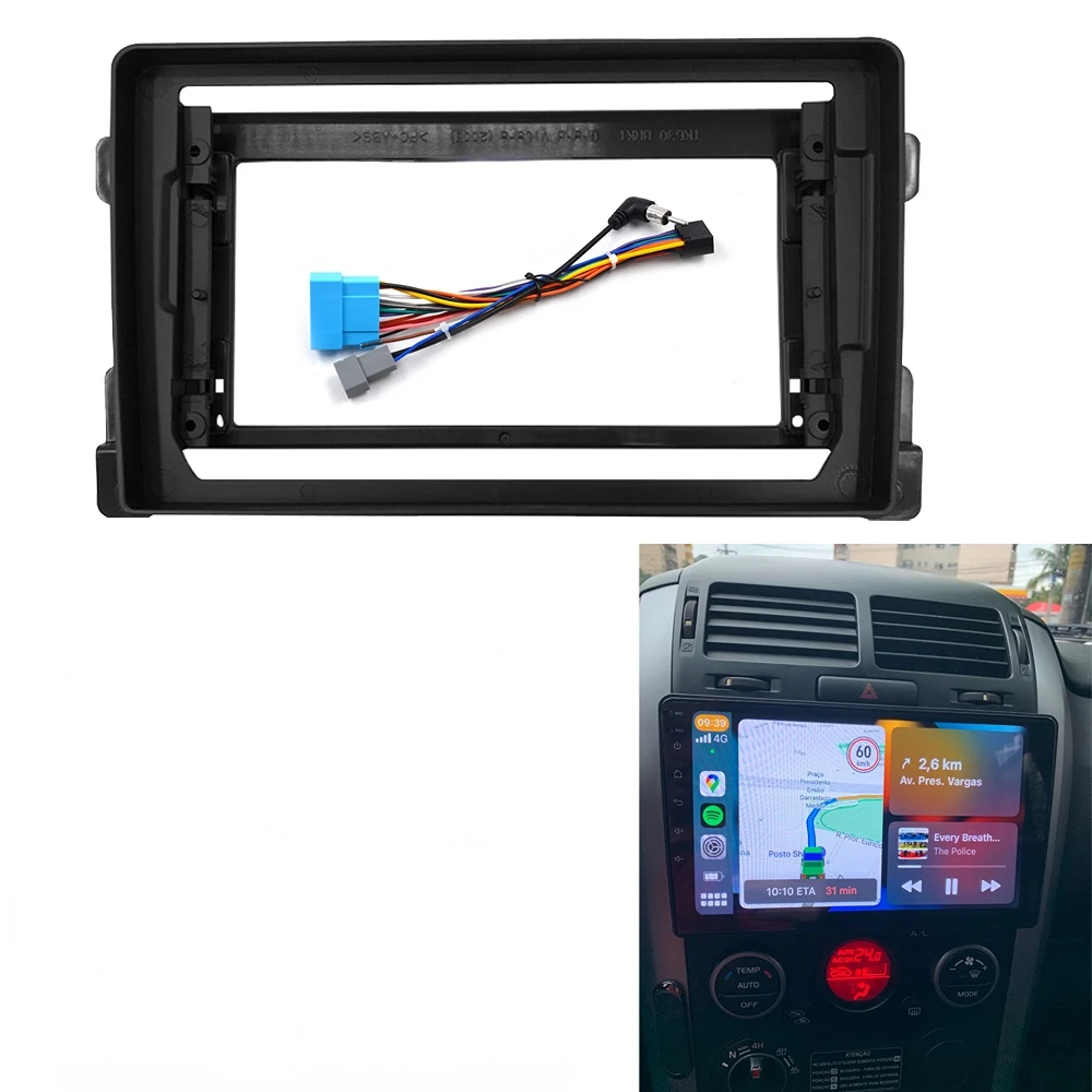 

9 INCH Car Radio Fascia Double Din Frame GPS DVD Bezel Panel Dash Installation Kit For SUZUKI GRAND VITARA 2005+MP5 Stereo Playe