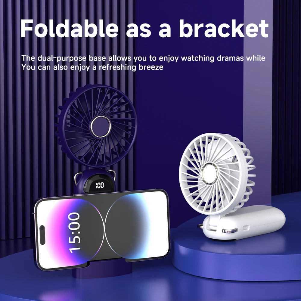Mini Handheld Small Fan Portable Silent Office Desk Student On Dormitory Charging Outdoor Hand Holding Fan