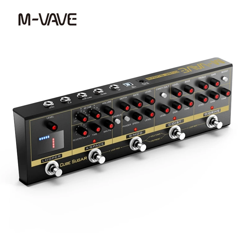 

M-wave Cube Sugar Guitar Multi Effects Pedal Processor 72 IR Digital Delay Reverb Boost Phaser Analog Overdrive Chorus FX LOOP