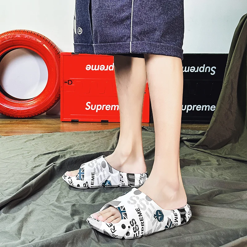 Slip Slippers for Men Non-Slip Slipper for Indoor Outdoor Soft Foam Sliders With Thick Sole External Wear_voghion.com