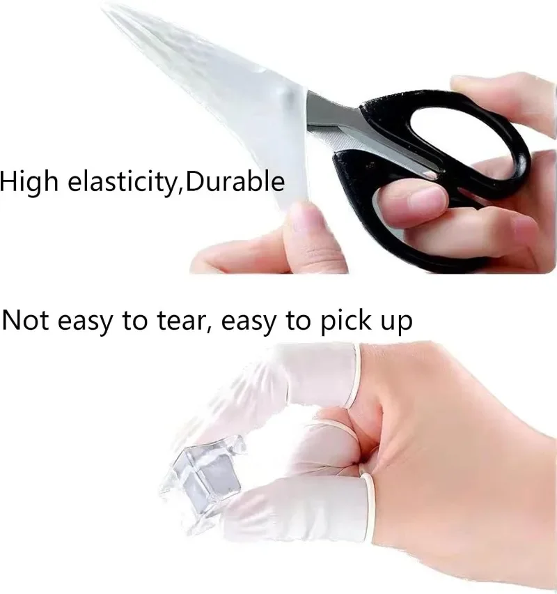 Disposable Latex Finger Cots High Elastic Non-slip Anti-static Fingertips Protector Gloves 100/10Pcs Industry Fingers Protection disposable gloves,disposable finger covers