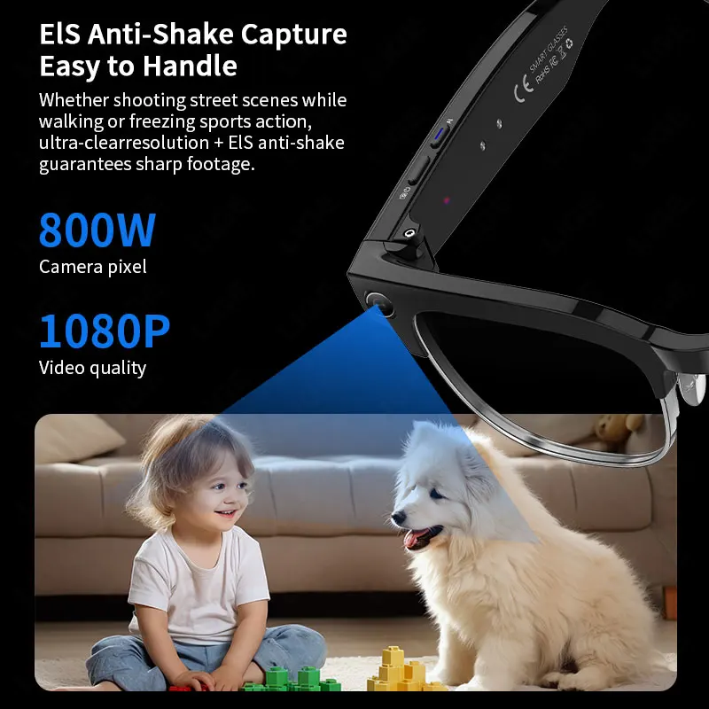 Men Smart Glasses Camera Video Recording AI Intelligent Interactive Translation Smart Sunglasses Bluetooth Call Music Eyeglasses