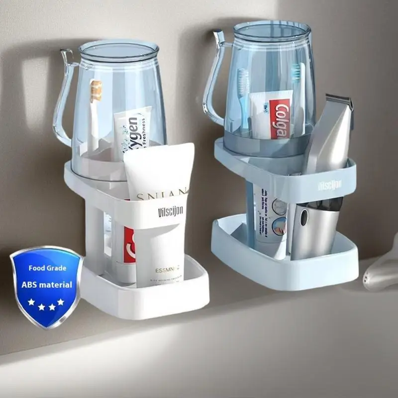 Kit dentale per dormitorio, porta spazzolino, bicchiere per collutorio, contenitore per utensili; tutto l'essenziale per l'igiene orale._voghion.com
