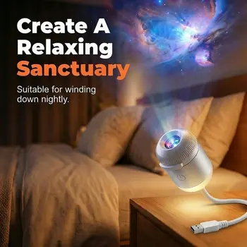 Proiettore Intelligente Galassia Oceano 360° Regolabile, Luce Notturna Olografica Stellata, Lampada Atmosfera per Camera da Letto, Auto, Casa, Regalo