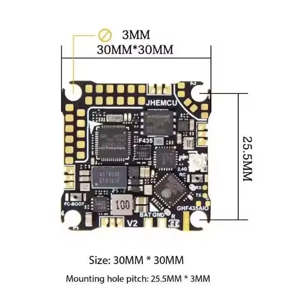 รูปสินค้า ตัวควบคุมโดรน 2-4S พร้อมระบบ OSD Baro Blackbox