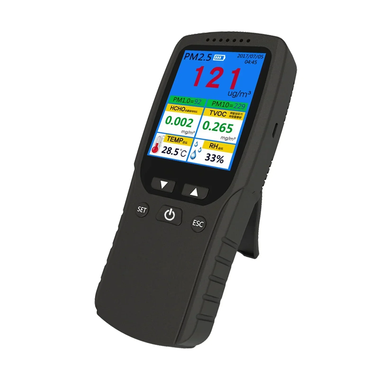 

Air Quality Tester Monitor 9 in 1 for Formaldehyde PM2.5 AQI TVOC PM10 Analyzer