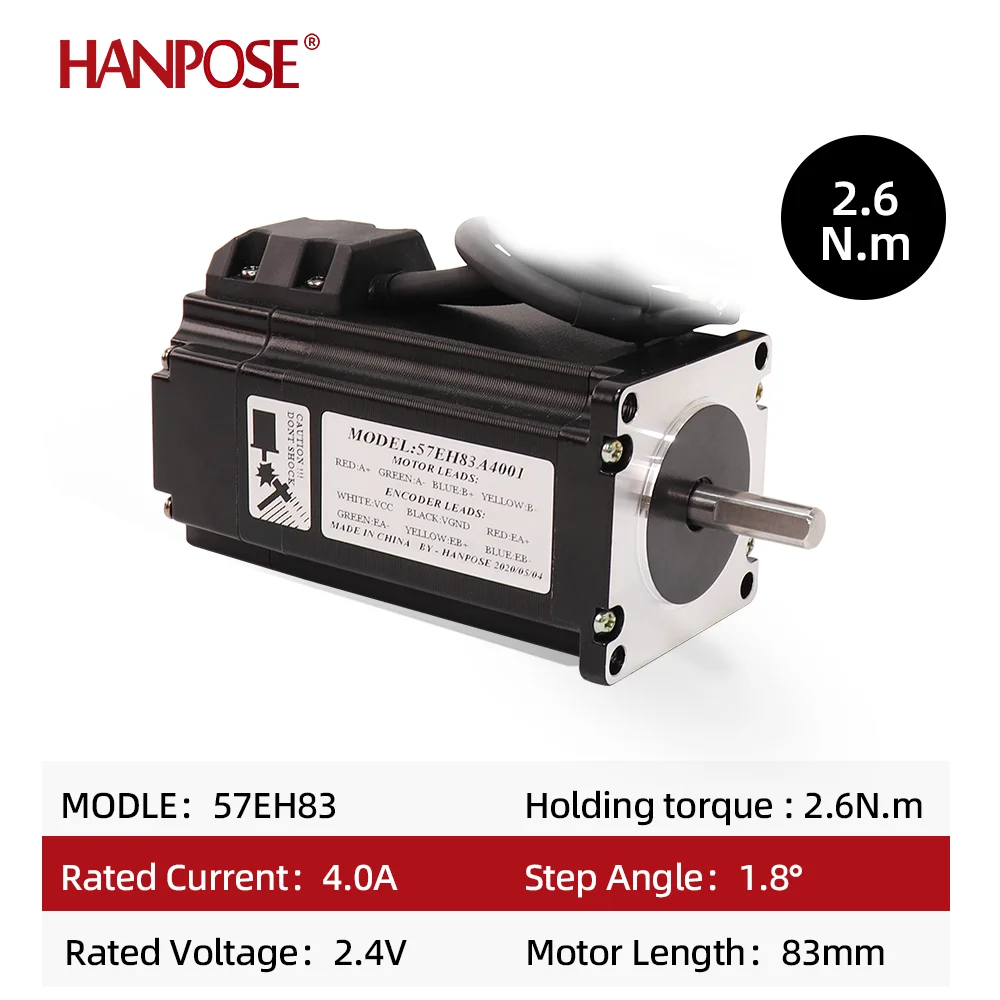 Servo motor Stepper Motor 57CME26 57EH83 56/100MM Hybrid Step-servo motor Nema23 Closed Loop 4A 2.6N.M +CL57 for CNC Router