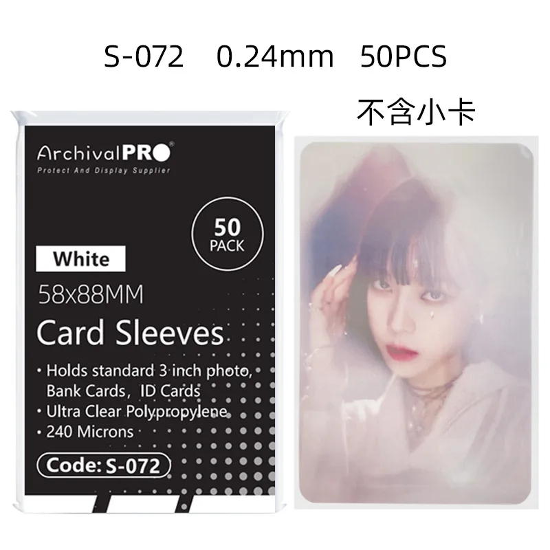 50pcs Original Korea Card Sleeves Clear Acid free-No CPP HARD 3