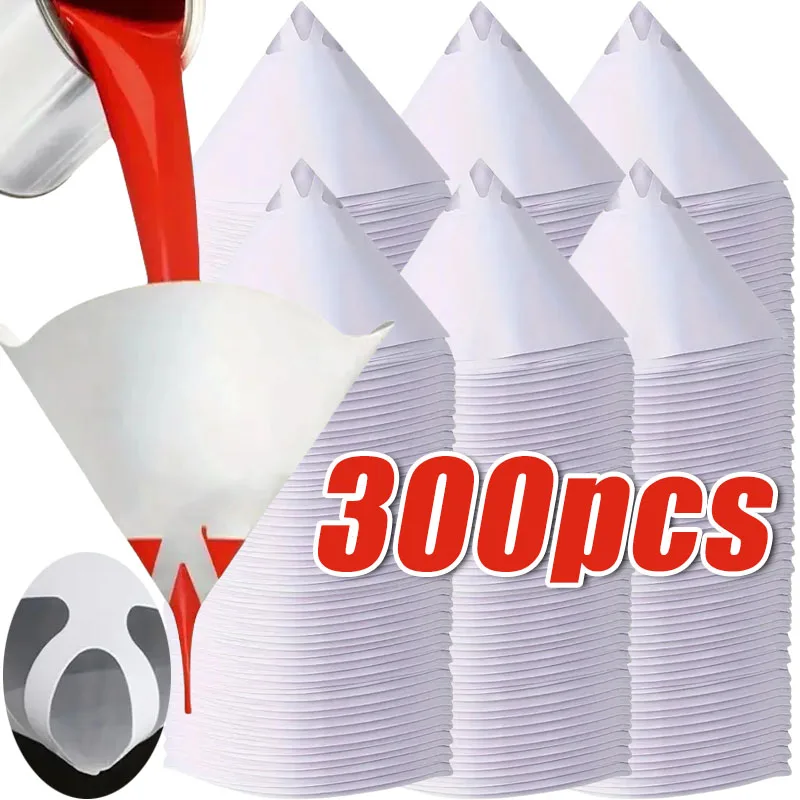 10-300Pcs Car Paint Spray Mesh Paper Filter Purifying Straining Funnel Disposable Conical Micron Paper Funnels Tool paint filter,paper filter