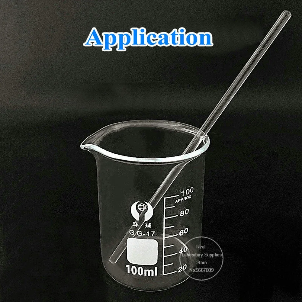 Glass Stirring Rod 5pcs 10pcs Lab Borosilicate 5/7/8/10mm Diameter 100/150/200/300/350/400mm Length agitator Stirrer