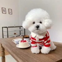 Polo d'été pour chiens, vêtements pour chiots, Bichon Frise, Chihuahua, sweat-shirt à rayures pour chiens, gilet rafraîchissant pour petits et moyens chiens 5