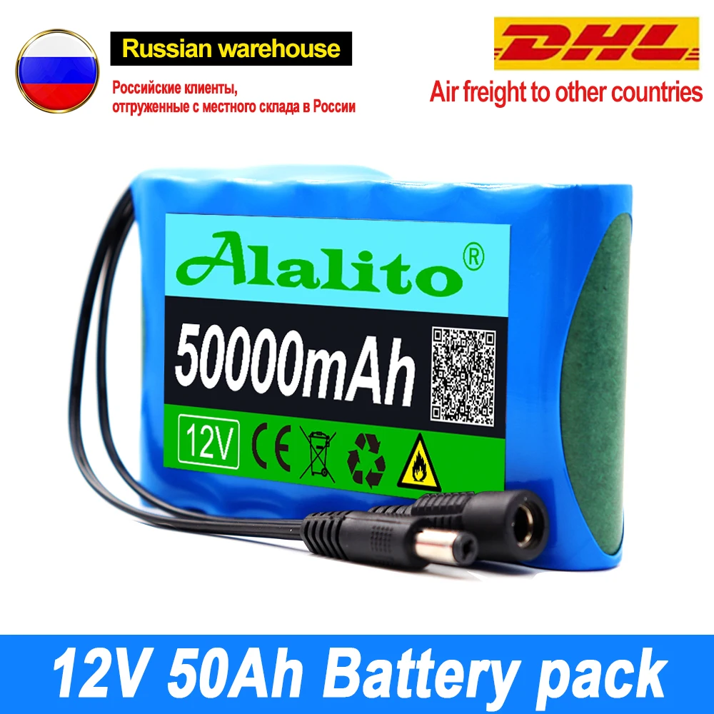 

2024 Upgrade Rechargeable Battery 12V 50000mah Lithium Battery Pack Capacity DC 12.6V 50Ah CCTV Cam Monitor with Charger