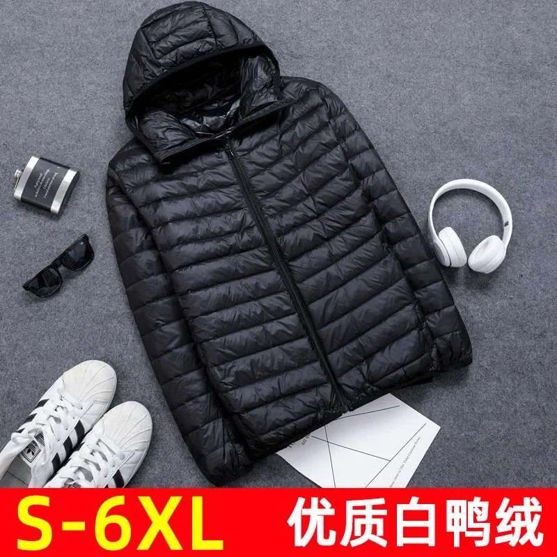 Duck Down Jacket Men Hooded Short Loose Oversized Hoody Ultra Light White Duck Down Jackets Warm Outwear Hoodies