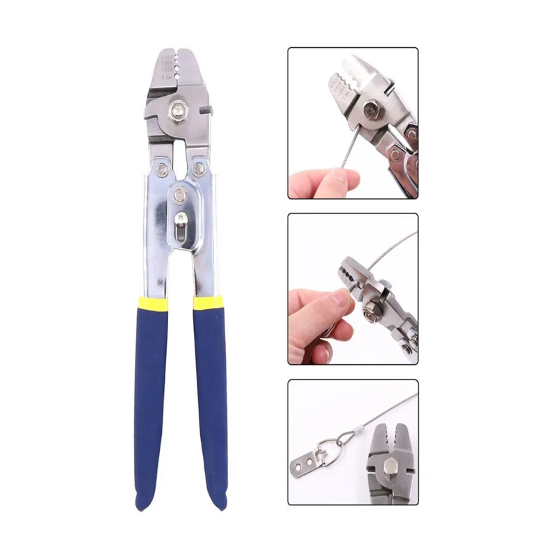 

Realmote Stainless Steel Fishing Line Pliers Outdoor American Sea Fishing Crimping Tongs 8-type Aluminum Sleeve Aluminum Clip