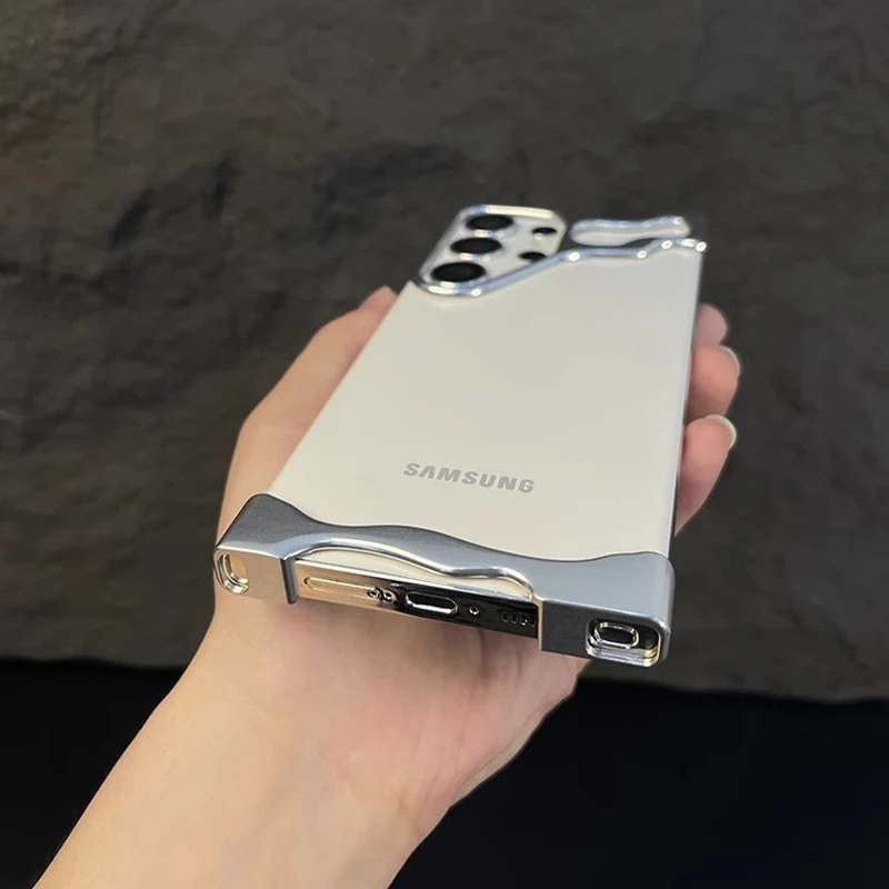 Luxury Alien Irregular Metal Phone Case For Samsung Galaxy S23 S24