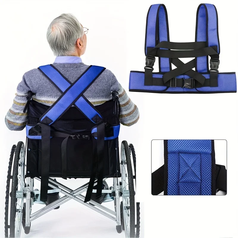 Safety Harnesses Wheelchair Harness Restraint Straps Adjustable Torso Support Undershirt Breathable Non-slip Comfortable Wheelchair Seat Belt safety harnesses